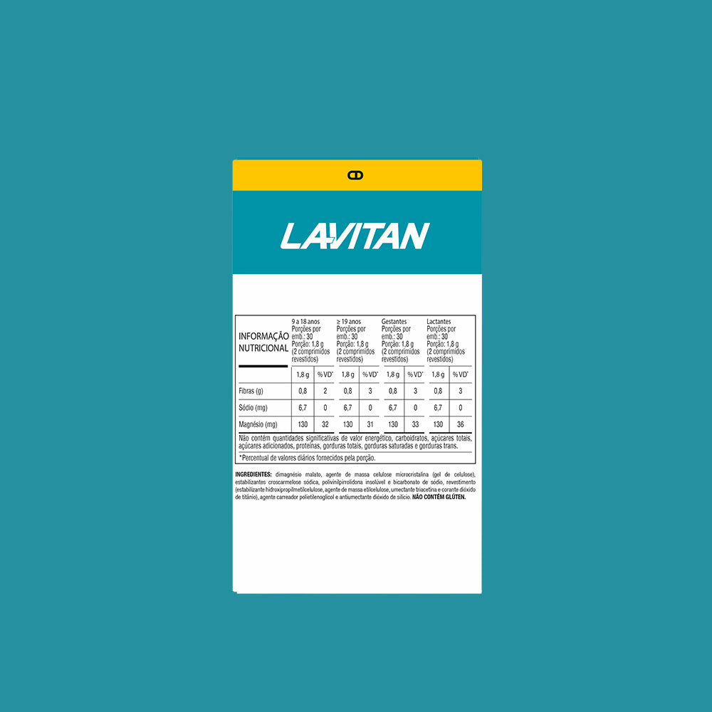 Lavitan DiMagnésio Malato com 60 Comprimidos Revestidos