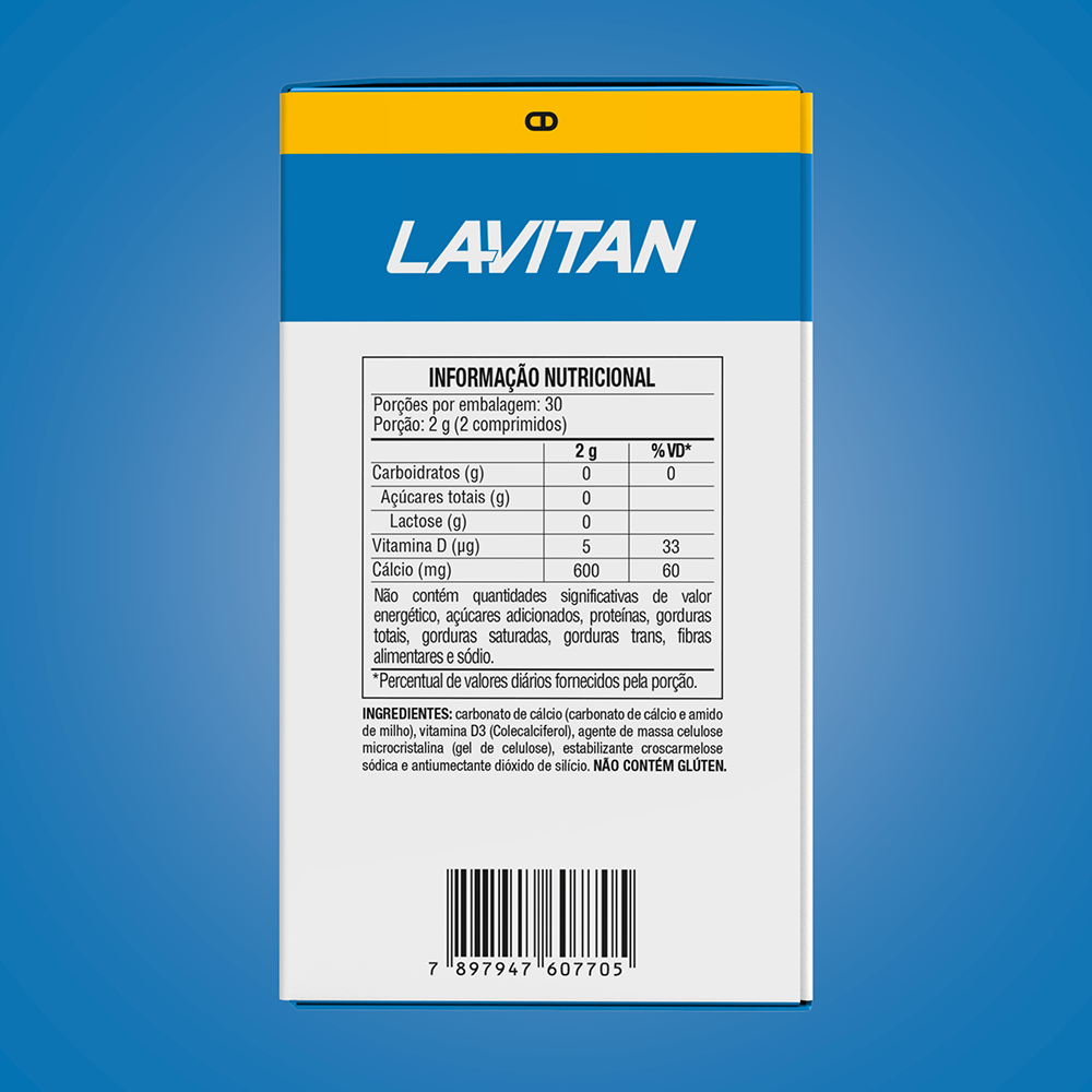 Lavitan Cálcio + Vitamina D3 com 60 comprimidos revestidos