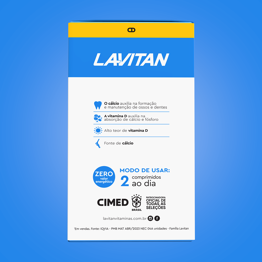 Lavitan Cálcio + Vitamina D 1.000 UI com 60 comprimidos
