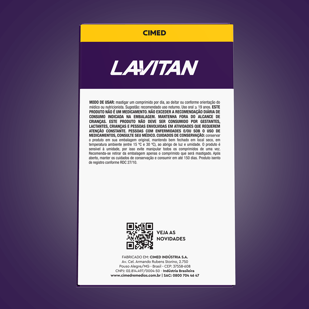 Lavitan Melatonina Maracujá c/ 150 Comprimidos Mastigáveis