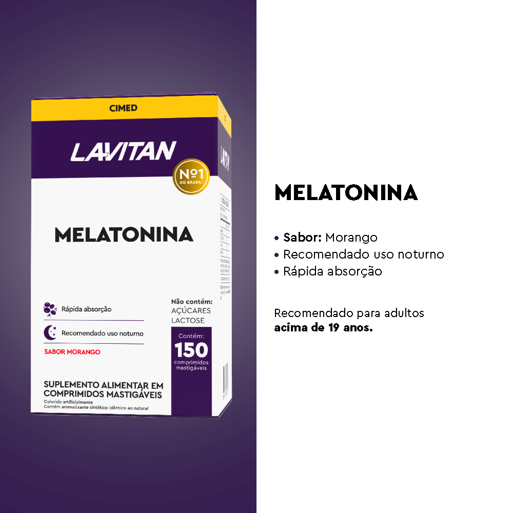 Lavitan Melatonina Morango com 150 Comprimidos