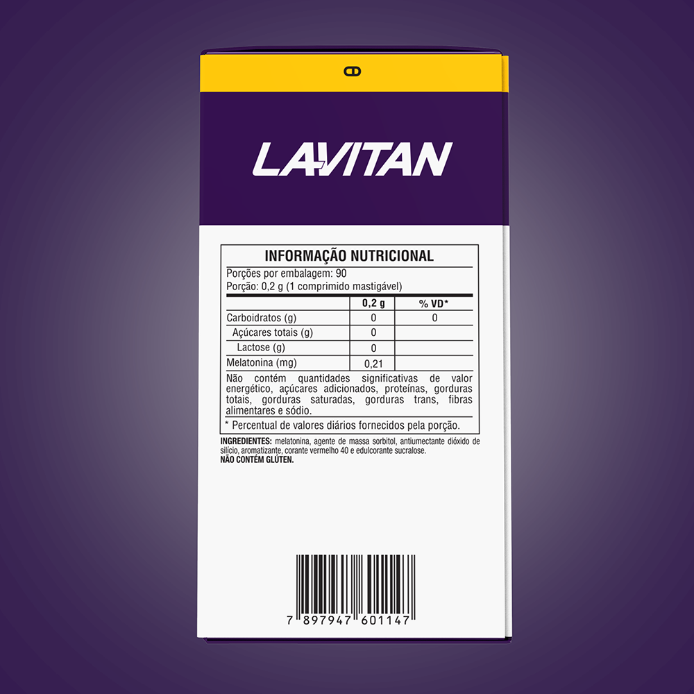 Lavitan Melatonina Morango c/ 90 Comprimidos Mastigáveis