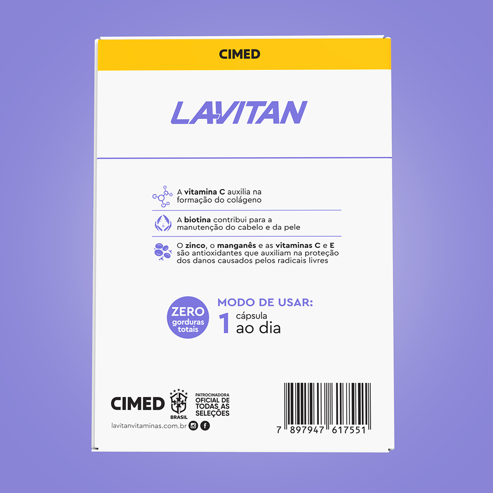 Lavitan Super Fórmula Cuidados da Pele com 30 Cápsulas