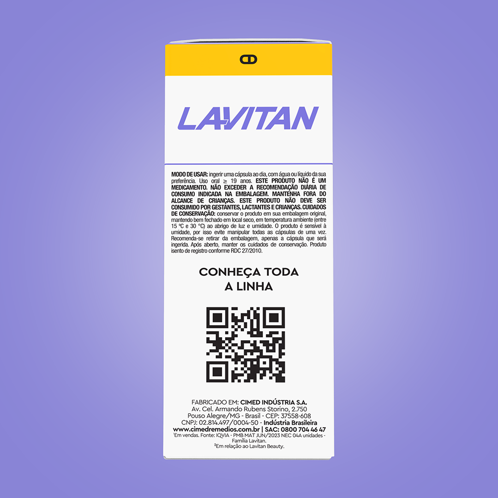 Lavitan Super Fórmula Cuidados da Pele com 30 Cápsulas