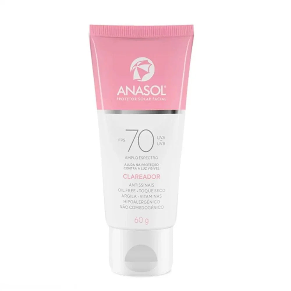 Protetor Solar Facial Anasol Clareador FPS 70 - 60g