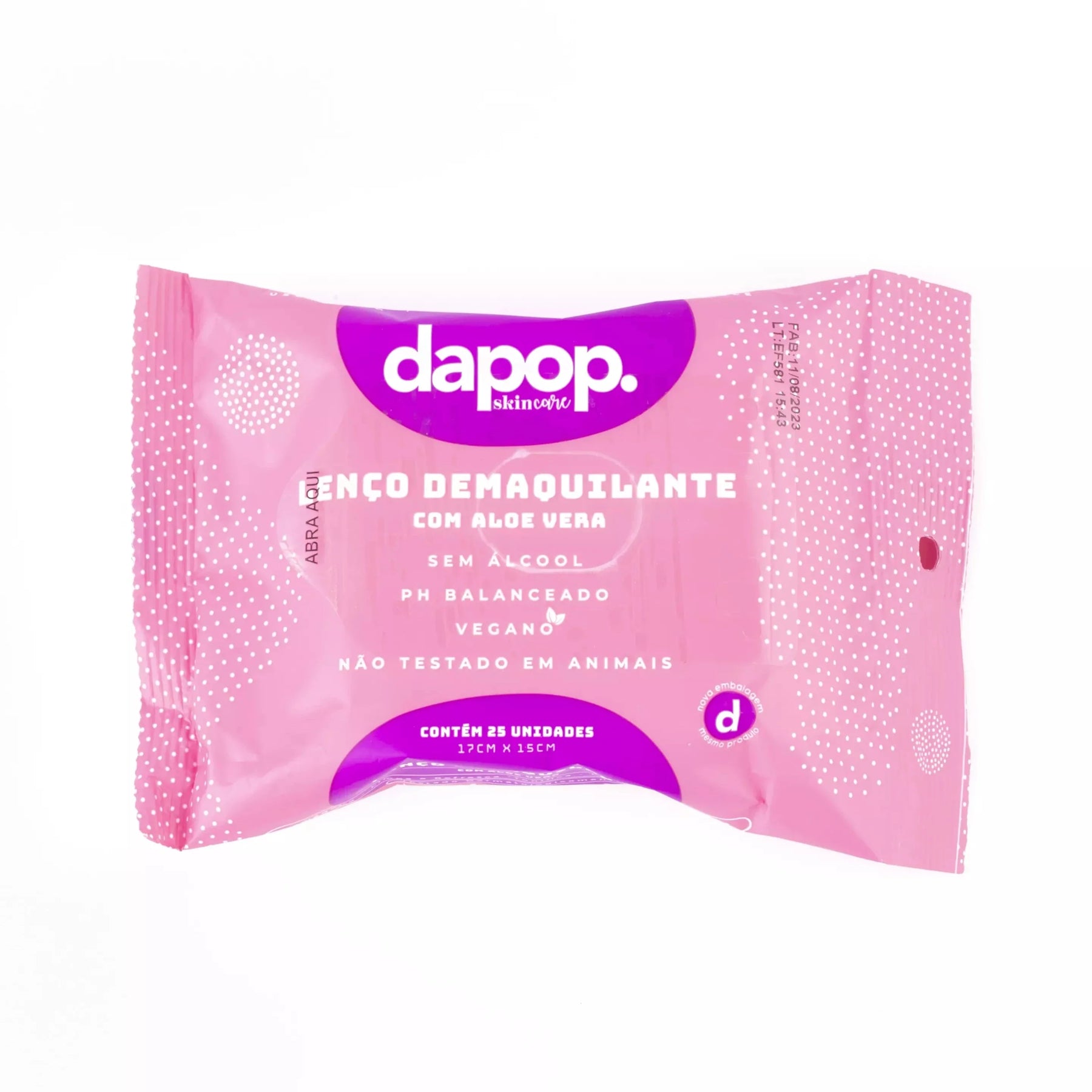 Lenço Demaquilante Com Aloe Vera - Dapop