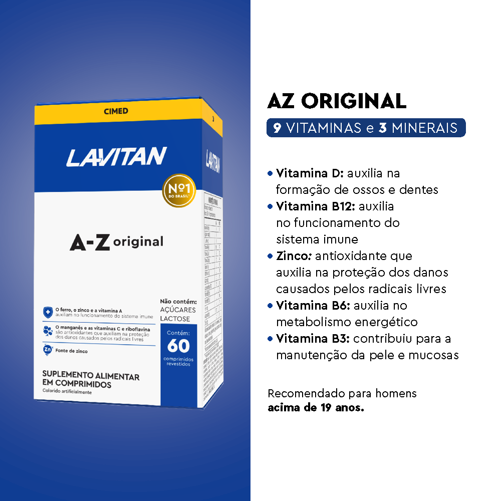 Lavitan A-Z Original com 60 Comprimidos