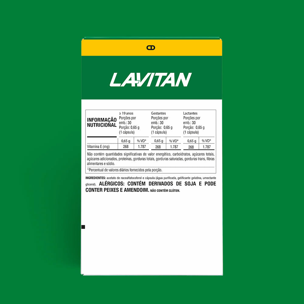 Lavitan Vitamina E com 30 Capsulas Gelatinosas