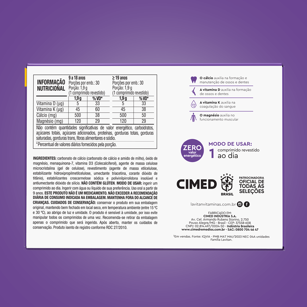 Lavitan Cálcio MDK com 30 Comprimidos