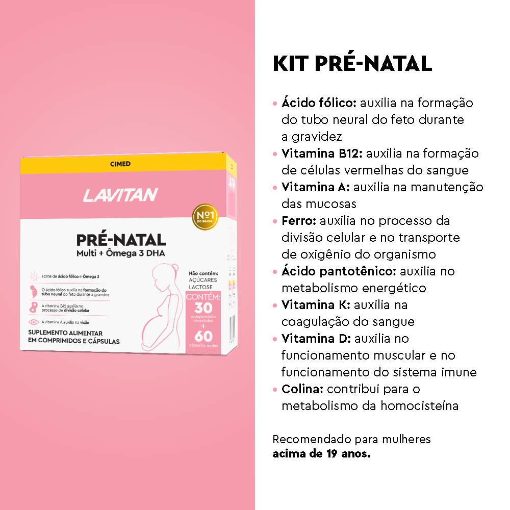 Multivitamínico Lavitan Pré-Natal com 30 Comprimidos