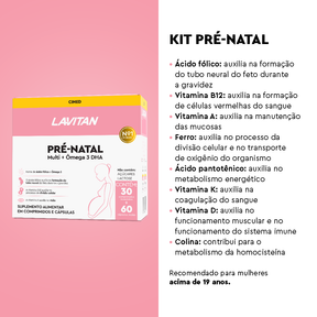Multivitamínico Lavitan Pré-Natal com 30 Comprimidos