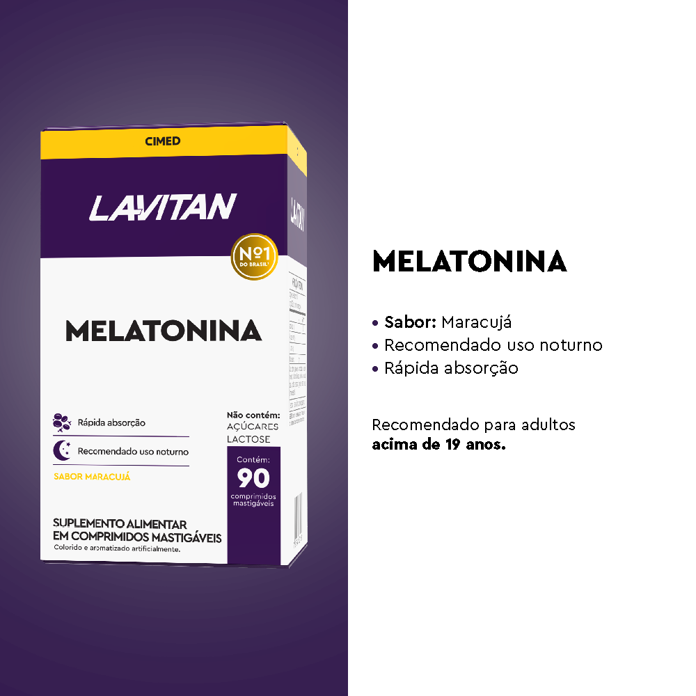 Lavitan Melatonina Maracujá com 90 Comprimidos