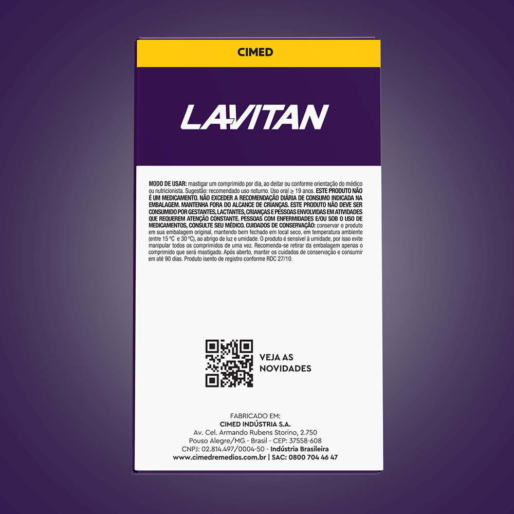 Lavitan Melatonina Morango c/ 90 Comprimidos Mastigáveis