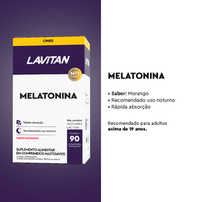 Lavitan Melatonina Morango c/ 90 Comprimidos Mastigáveis
