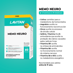 Lavitan Memo Neuro com 60 comprimidos revestidos
