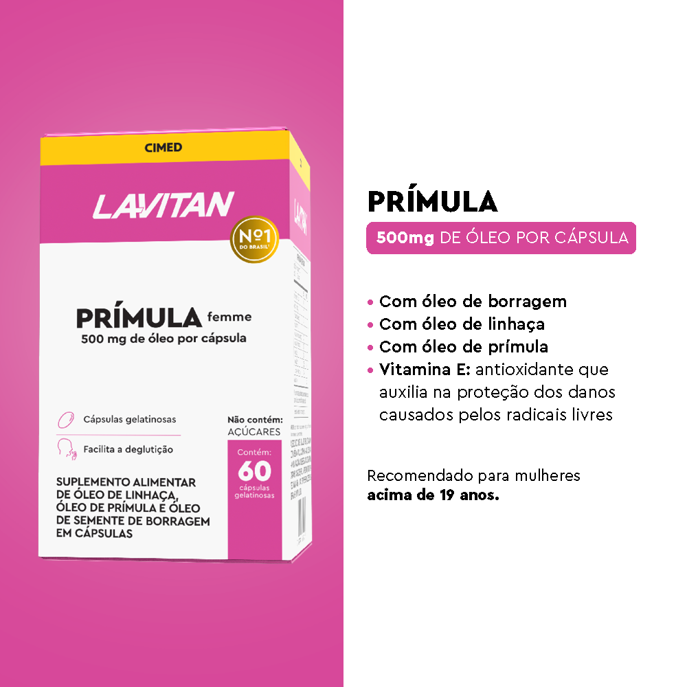 Lavitan Prímula Femme com 60 cápsulas