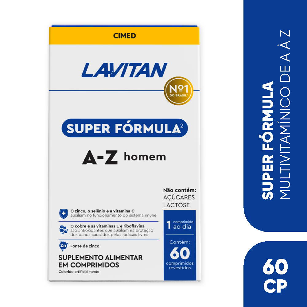 Lavitan Super Fórmula A-Z Homem com 60 Cápsulas