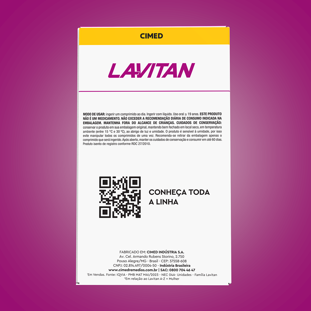 Lavitan Super Fórmula A-Z Mulher com 60 Cápsulas
