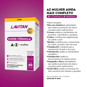 Lavitan Super Fórmula A-Z Mulher com 60 Cápsulas