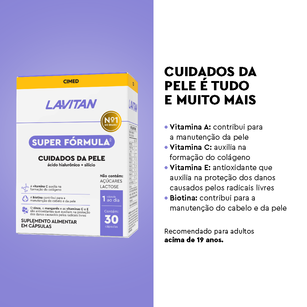 Lavitan Super Fórmula Cuidados da Pele com 30 Cápsulas