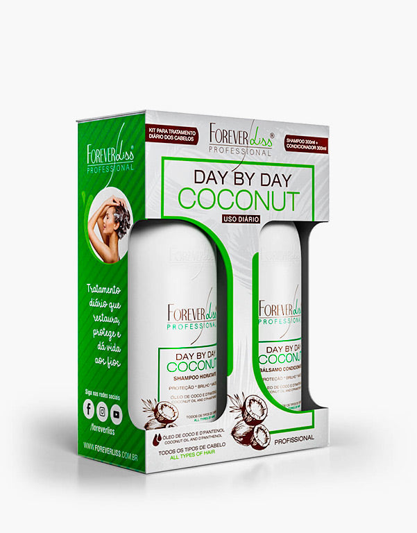 Kit Forever Liss Day By Day Coconut Shampoo e Bálsamo